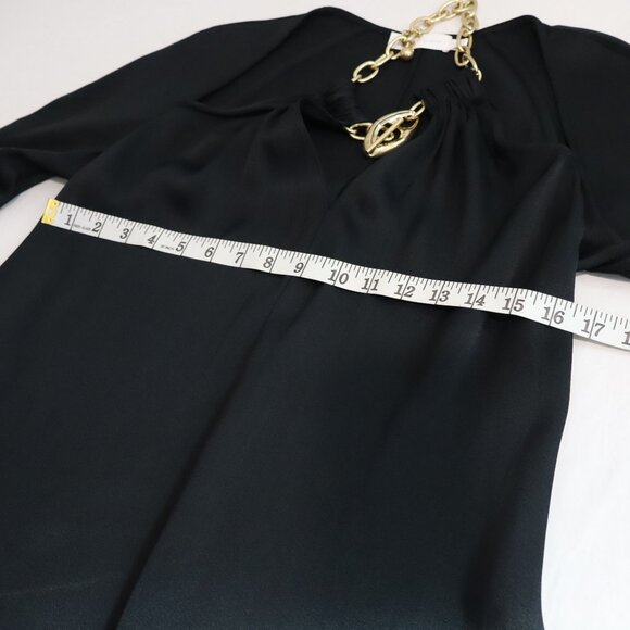 Jonathan Simkhai Womens Krishna Top Blouse Black Gold Chain Detail Size Small - Picture 7 of 8